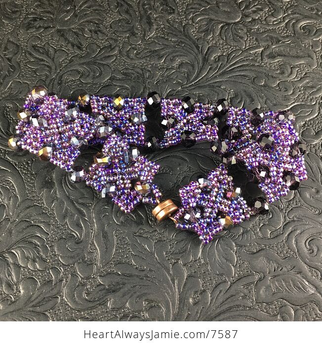 Sold Stunning Purple Beaded Bracelet - #gmfqP2d1R1c-1
