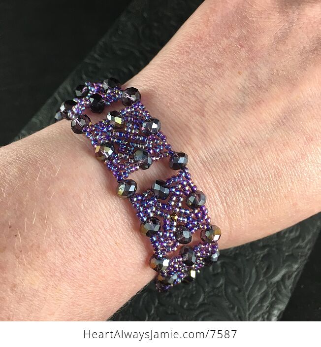 Sold Stunning Purple Beaded Bracelet - #gmfqP2d1R1c-5
