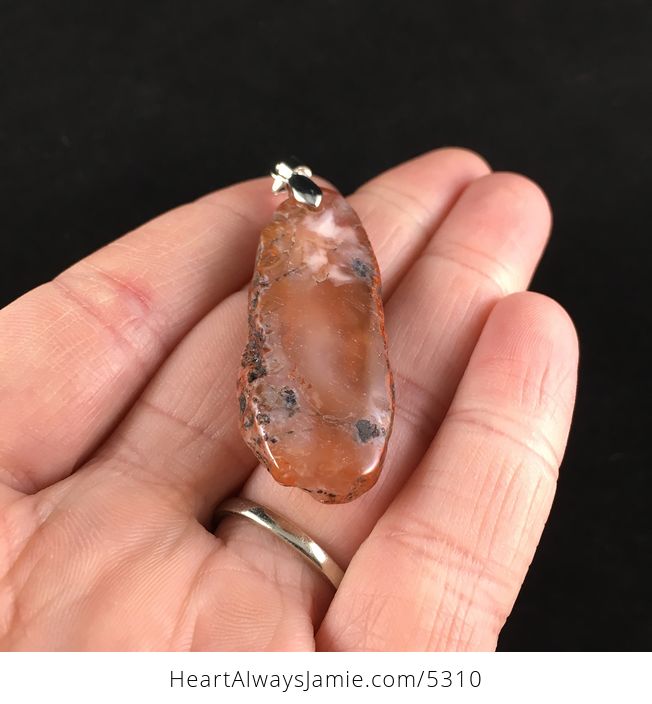 South Red Agate Stone Jewelry Pendant - #4FSfQNlO9A8-2