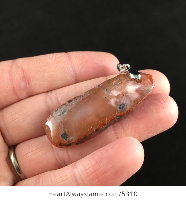 South Red Agate Stone Jewelry Pendant - #4FSfQNlO9A8-3