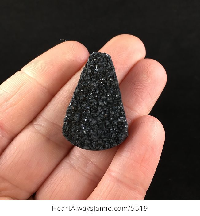Sparkly Black Druzy Stone Jewelry Pendant - #icZ7MlKwhUU-1