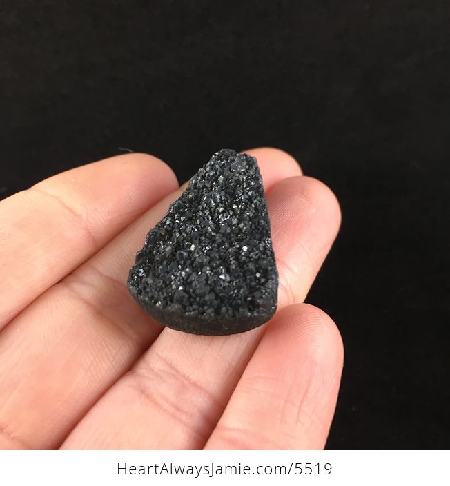 Sparkly Black Druzy Stone Jewelry Pendant - #icZ7MlKwhUU-2