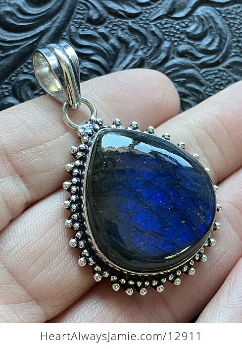 Sparkly Dark Blue Flash Labradorite Pendant Stone Crystal Jewelry - #NC2jeLwZNWw-1