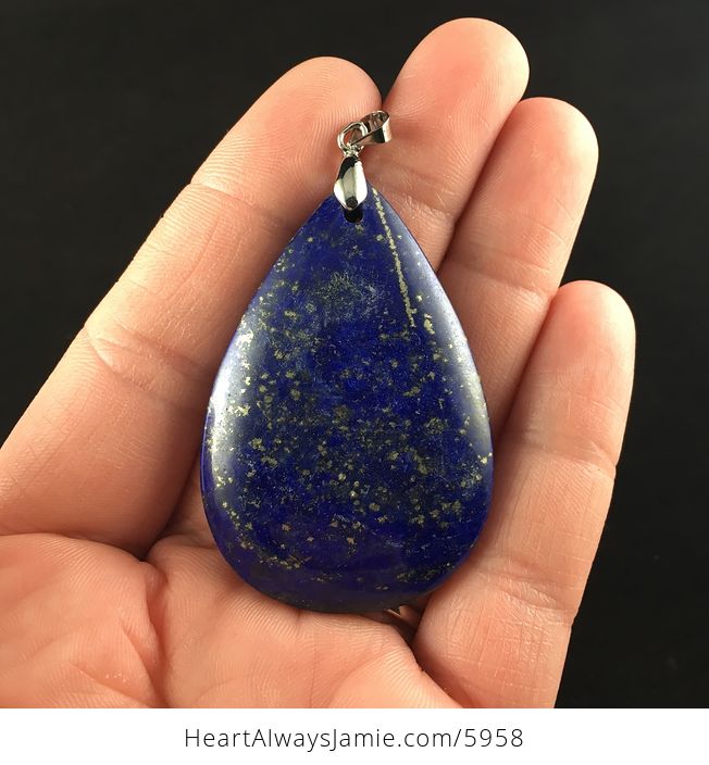 Sparkly Lapis Lazuli Stone Jewelry Pendant - #auYgFS2DGks-1