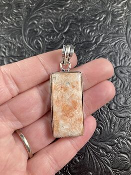 Sparkly Orange Sunstone Crystal Jewelry Stone Pendant #ANcFCjaMfVI