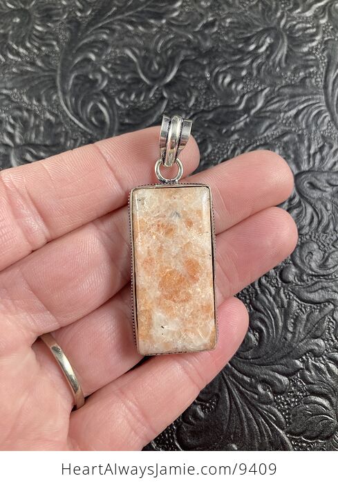Sparkly Orange Sunstone Crystal Jewelry Stone Pendant - #ANcFCjaMfVI-1