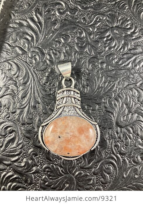 Sparkly Orange Sunstone Crystal Jewelry Stone Pendant - #TSktjcYTBF8-6