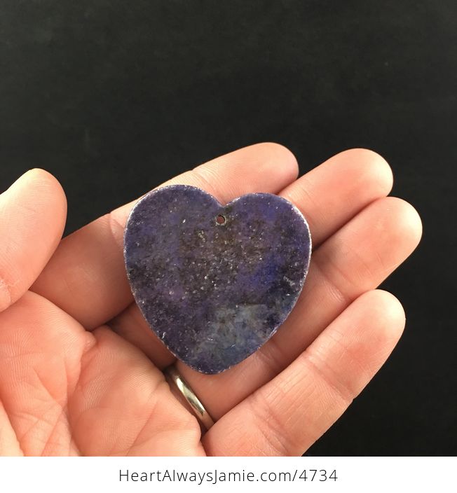Sparkly Purple Ledpidolite Heart Shaped Stone Jewelry Pendant - #ZQwPOwUdxNI-4