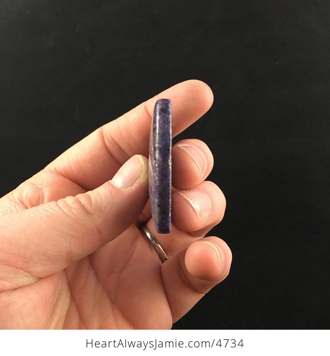 Sparkly Purple Ledpidolite Heart Shaped Stone Jewelry Pendant - #ZQwPOwUdxNI-3