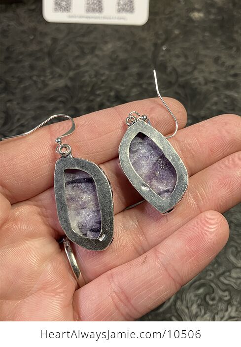 Sparkly Purple Lepidolite Stone Jewelry Crystal Earrings - #VzPP075HtPo-4