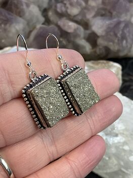Sparkly Pyrite Stone Crystal Jewelry Earrings #KIrir2cAo2g