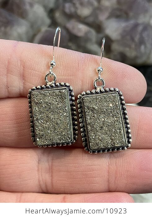 Sparkly Pyrite Stone Crystal Jewelry Earrings - #KIrir2cAo2g-2