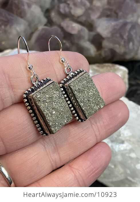 Sparkly Pyrite Stone Crystal Jewelry Earrings - #KIrir2cAo2g-1