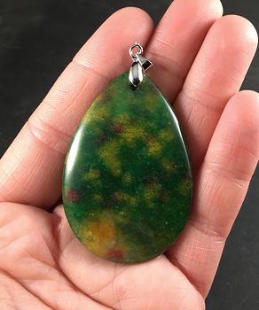 Spotted Yellow Red and Green Stone Pendant #8wuJCG0EVa8