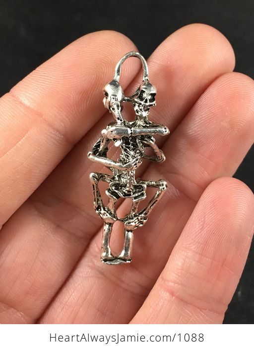 Stainless Steel Skeletons Making Love Pendant with Ball Chain - #8EWLmGV7Nto-2