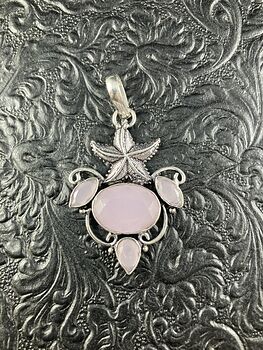 Starfish and Pink Chalcedony Crystal Stone Jewelry Pendant #ojG0vdaV9YA
