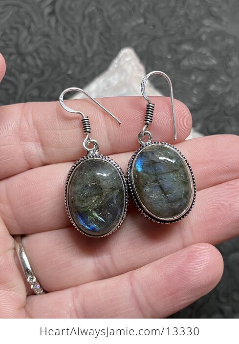 Starry Labradorite Stone Crystal Jewelry Earrings - #Ml9sNNWL0es-2