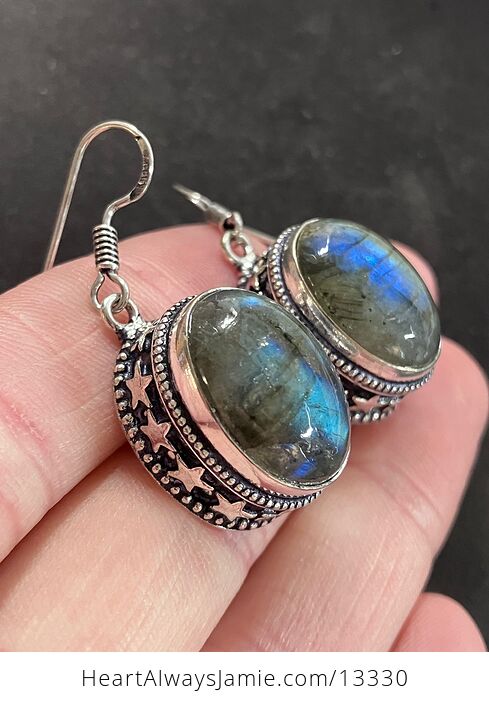 Starry Labradorite Stone Crystal Jewelry Earrings - #Ml9sNNWL0es-1