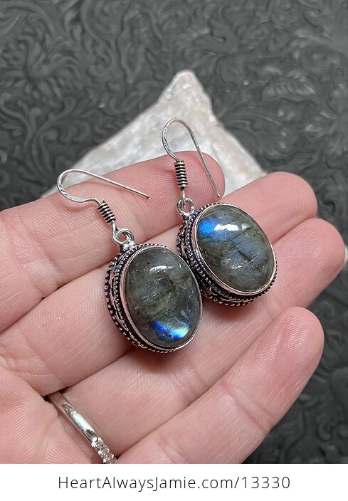 Starry Labradorite Stone Crystal Jewelry Earrings - #Ml9sNNWL0es-3