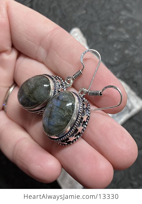 Starry Labradorite Stone Crystal Jewelry Earrings - #Ml9sNNWL0es-5