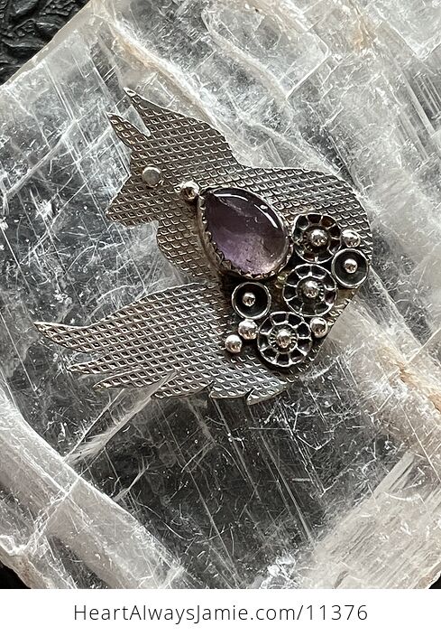 Steampunk Amethyst Fox Pendant Stone Crystal Jewelry - #OlGBnRYr828-3