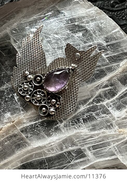 Steampunk Amethyst Fox Pendant Stone Crystal Jewelry - #OlGBnRYr828-4