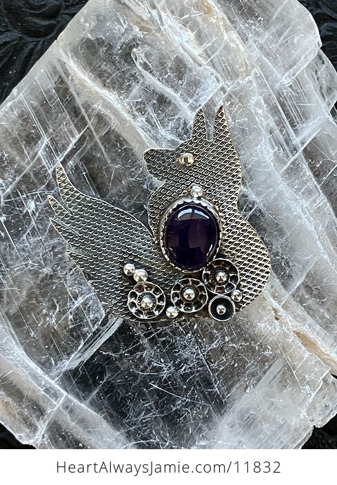 Steampunk Amethyst Fox Pendant Stone Crystal Jewelry - #tBOKkAsF14w-4