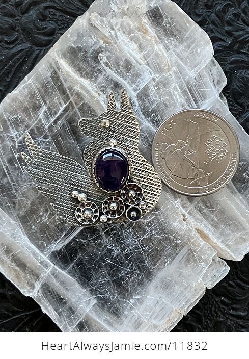 Steampunk Amethyst Fox Pendant Stone Crystal Jewelry - #tBOKkAsF14w-3