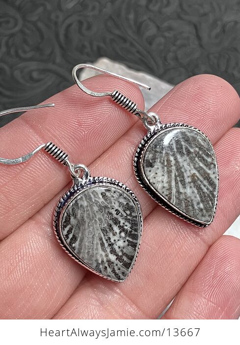 Stingray Coral Fossil Earrings Stone Crystal Jewelry - #Q23zPRvaHQU-2