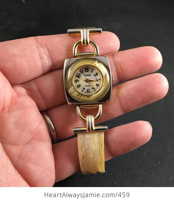 Stunning Beige Plastic Possibly Lucite Xanadu Quartz Wrist Watch - #7V6Z72QowY8-2