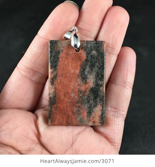 Stunning Black and Red Natural Jasper Stone Pendant - #mpiTf3pwRts-1