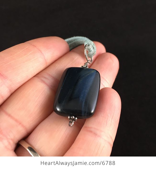 Stunning Blue Tigers Eye Stone Jewelry Pendant Necklace - #cmDpq0REQkk-4