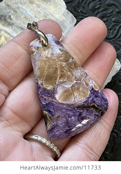 Stunning Charoite Crystal Stone Jewelry Pendant - #fagyHuM0g6g-4