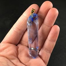 Stunning Clear and Blue Crystal Agate Stone Pendant #OA8tJQCswus