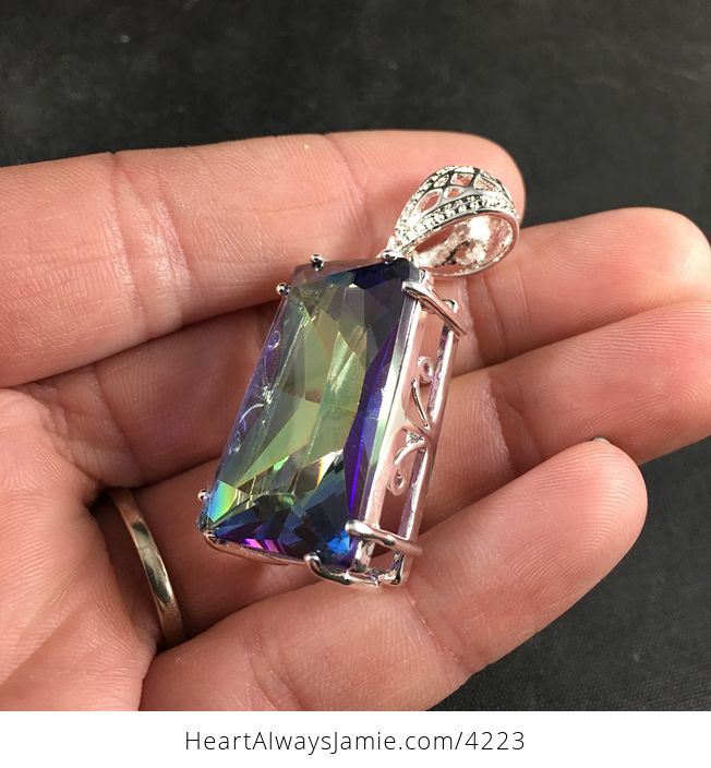 Stunning Colorful Gemstone Topaz Gem Pendant Necklace - #mmuctu57TWA-4