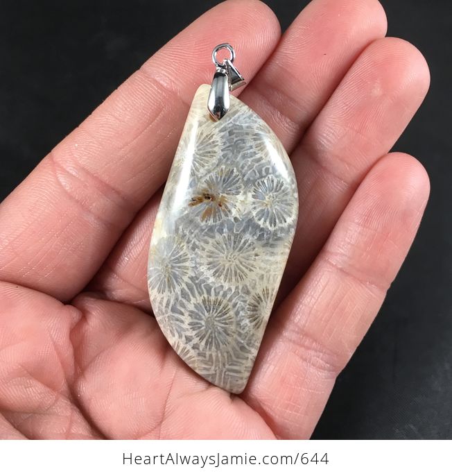 Stunning Coral Fossil Stone Pendant - #RlBvd6DQcpo-1