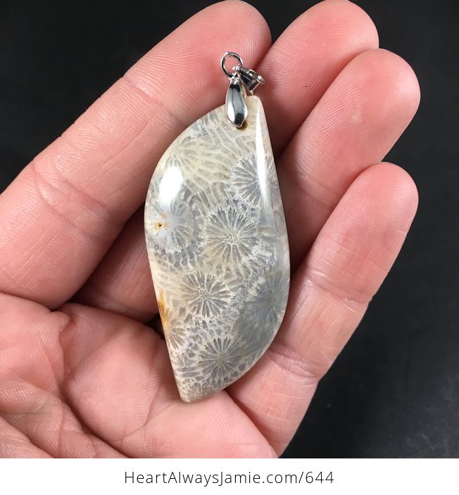 Stunning Coral Fossil Stone Pendant Necklace - #RlBvd6DQcpo-2