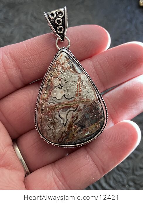 Stunning Crazy Lace Agate Stone Crystal Jewelry Pendant - #pERevagm6Bs-1