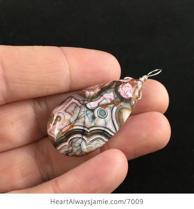 Stunning Crazy Lace Mexican Agate Stone Jewelry Pendant - #0UPzlQ6rgsI-3
