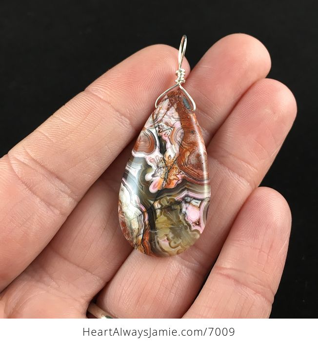 Stunning Crazy Lace Mexican Agate Stone Jewelry Pendant - #0UPzlQ6rgsI-4