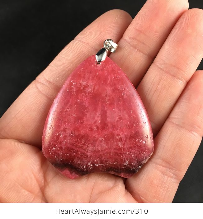 Stunning Dark Pink Argentina Rhodochrosite Stone Pendant Necklace - #WWQXjdutUg0-4