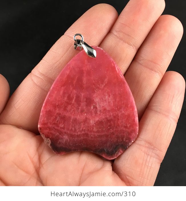 Stunning Dark Pink Argentina Rhodochrosite Stone Pendant Necklace - #WWQXjdutUg0-5