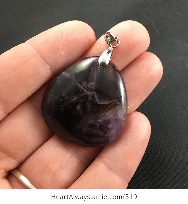 Stunning Dark Purple Natural Amethyst Stone Pendant - #2oak5yOeDv4-1