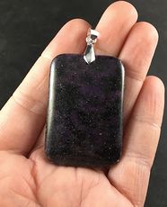 Stunning Galaxy like Rectangular Purple Lepidolite Stone Pendant #OGldjME81Fs