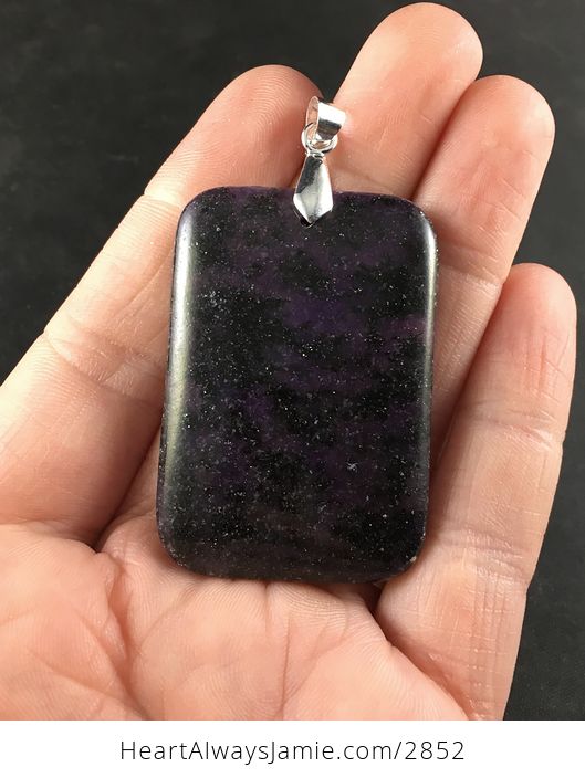 Stunning Galaxy like Rectangular Purple Lepidolite Stone Pendant - #OGldjME81Fs-1