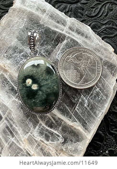 Stunning Green Ocean Jasper Crystal Stone Jewelry Pendant - #zwJblRtOJyg-5