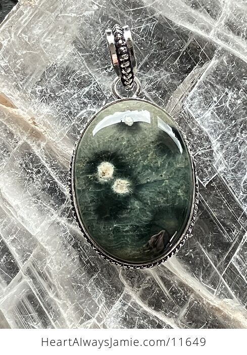 Stunning Green Ocean Jasper Crystal Stone Jewelry Pendant - #zwJblRtOJyg-1