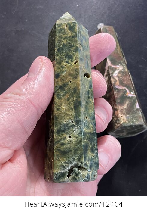 Stunning Green Sea Ocean Jasper Crystal Tower Chip Discount - #jH2gzMUThwc-9