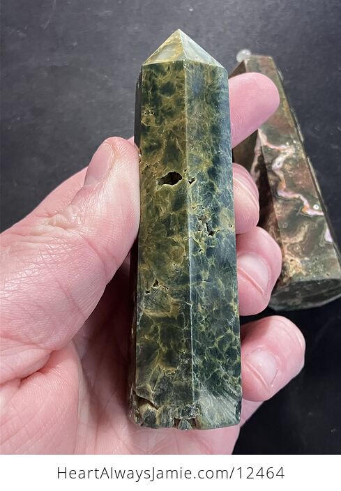 Stunning Green Sea Ocean Jasper Crystal Tower Chip Discount - #jH2gzMUThwc-10