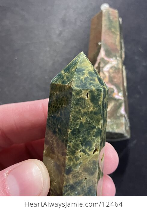 Stunning Green Sea Ocean Jasper Crystal Tower Chip Discount - #jH2gzMUThwc-6